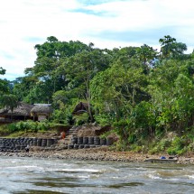 Little settlement on shore of Rio Napo